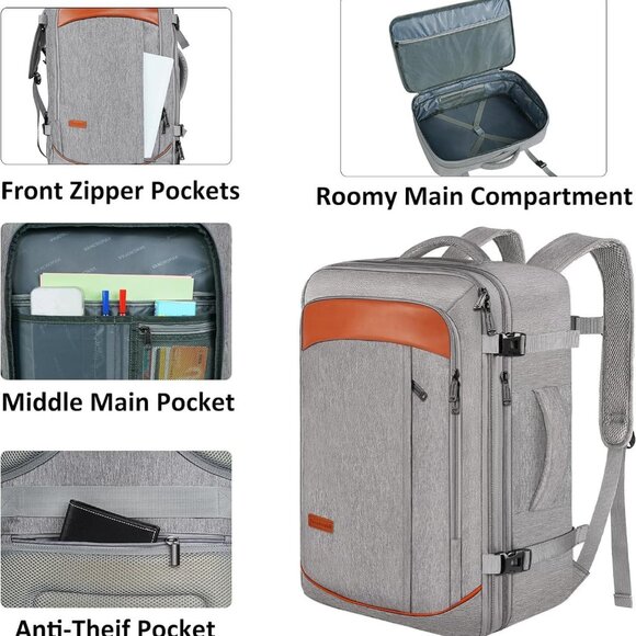 Carry on Backpack, Extra Large 40L Airline Approved Travel Backpacks - Picture 7 of 9